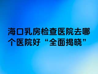 海口乳房檢查醫(yī)院去哪個醫(yī)院好“全面揭曉”